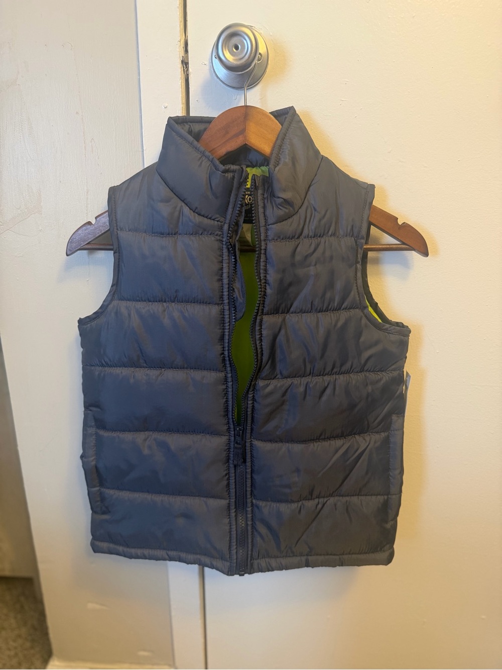 OshKosh B'gosh Charcoal Vest with Lime Lining